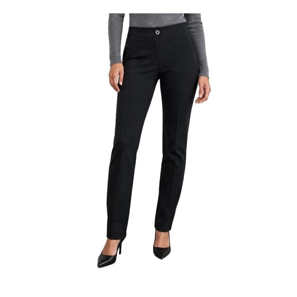 Betabrand Black Pull On Dress Pant Yoga Work Pants Slim Straight Leg Medium